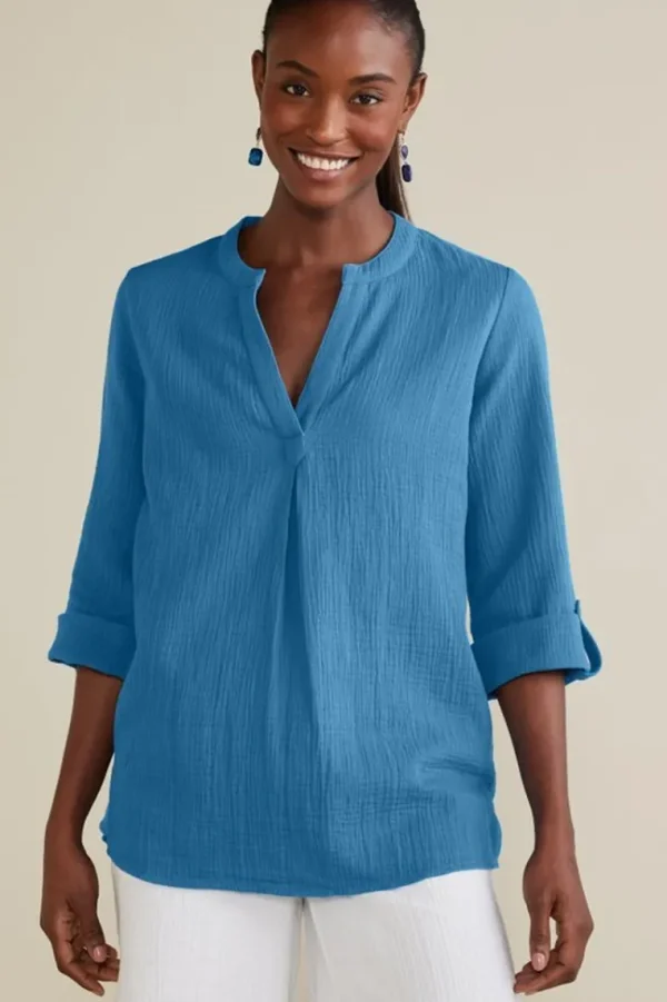 Soft Surroundings Marley Gauze Tunic- Tops | Tunics & Leggings