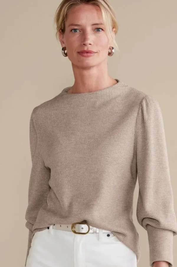 Soft Surroundings Melina Waffle Pullover- Tops