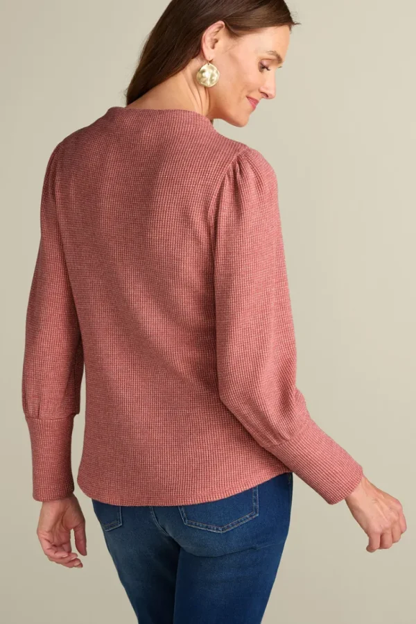 Soft Surroundings Melina Waffle Pullover- Tops