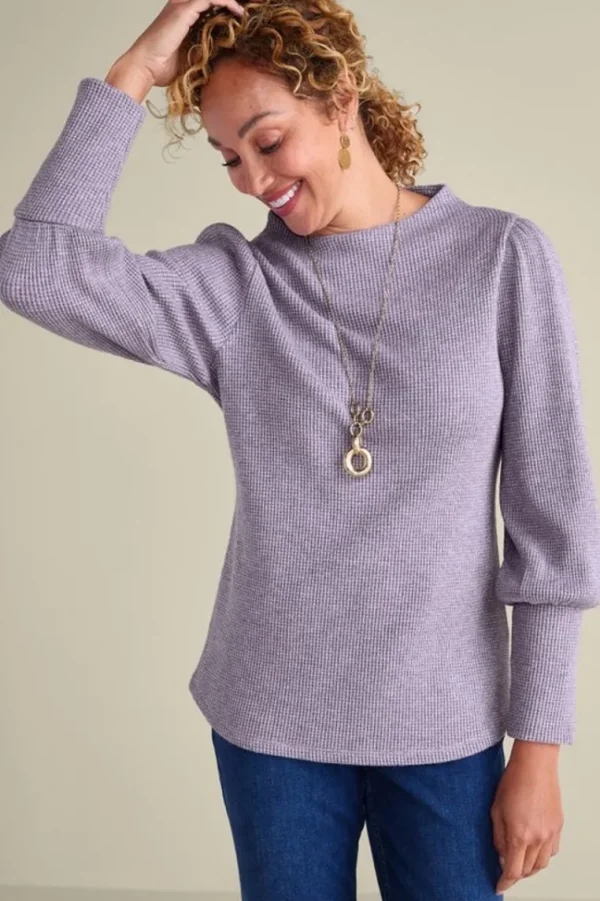 Soft Surroundings Melina Waffle Pullover- Tops