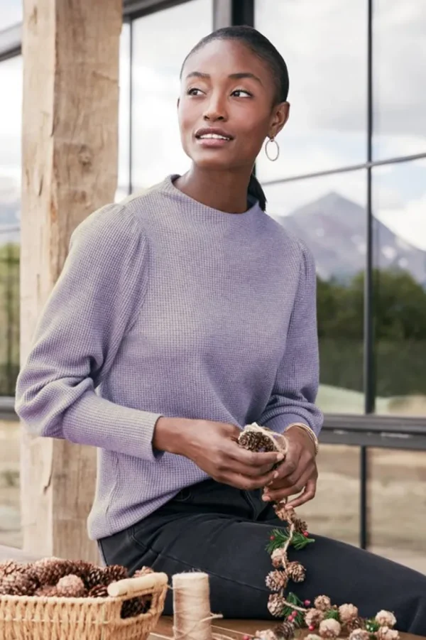 Soft Surroundings Melina Waffle Pullover- Tops