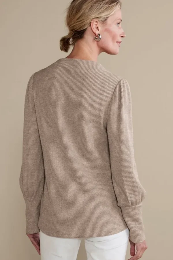 Soft Surroundings Melina Waffle Pullover- Tops