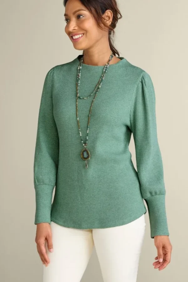 Soft Surroundings Melina Waffle Pullover- Tops