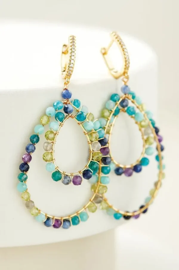 Soft Surroundings Mimi Beaded Hoop Earrings- Jewelry | Earrings