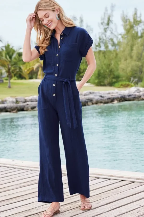 Soft Surroundings Natasha Gauze Jumpsuit- Dresses | Jumpsuits