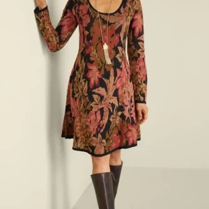 Soft Surroundings Nelia Jacquard Sweater Dress- Dresses