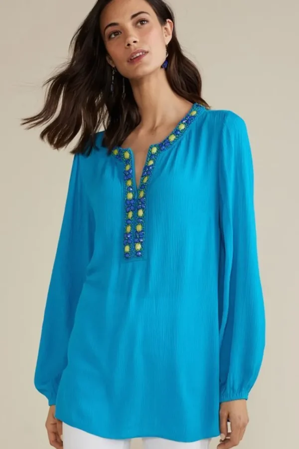 Soft Surroundings Nellie Gauze Tunic- Tops