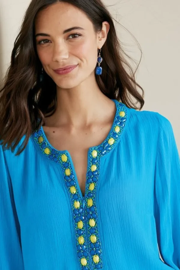 Soft Surroundings Nellie Gauze Tunic- Tops