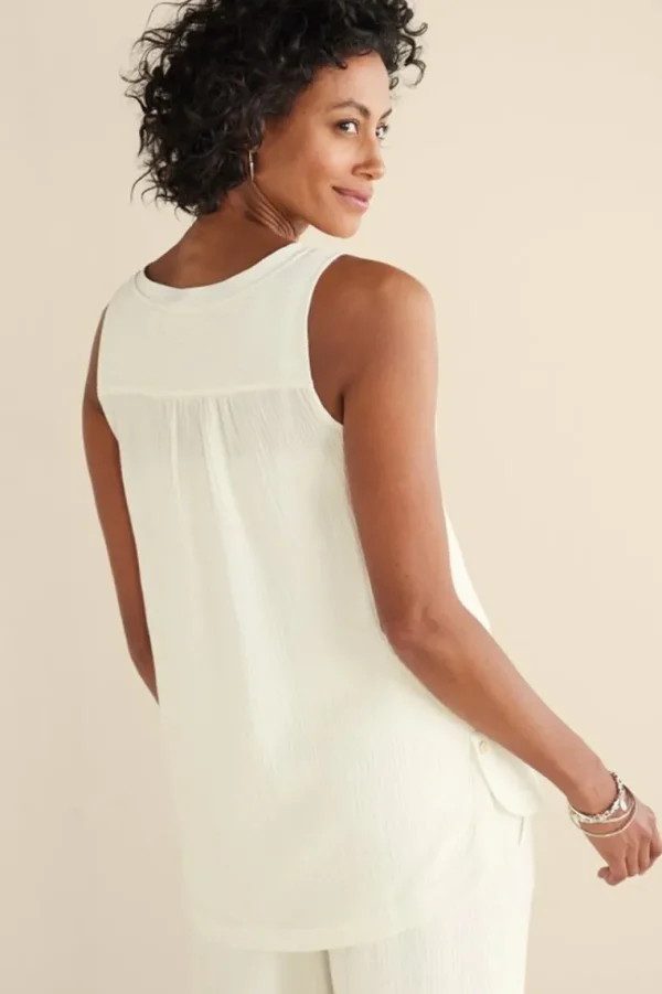 Soft Surroundings Oceo Gauze Tank- Tops