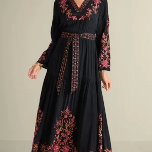 Soft Surroundings Onyx Embellished Maxi Dress- Dresses