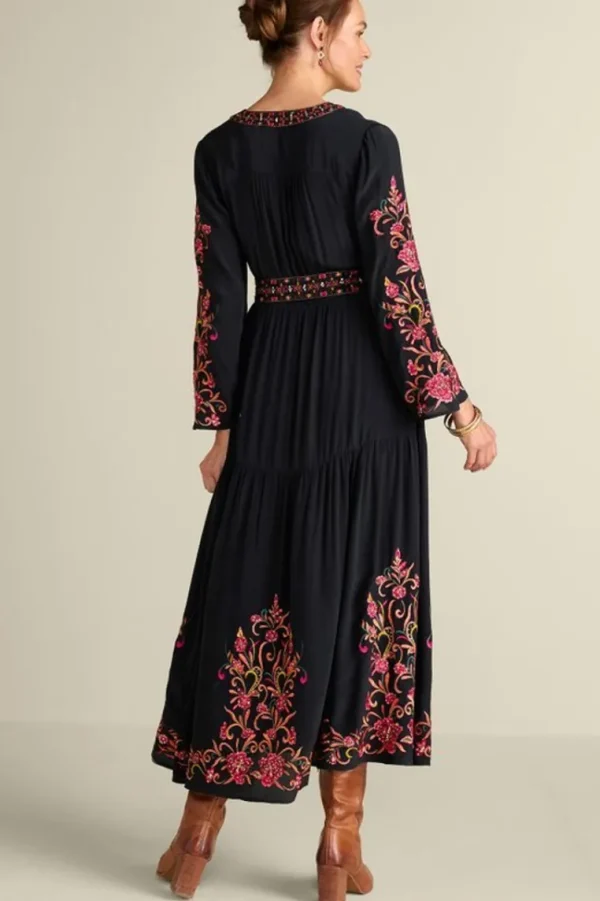 Soft Surroundings Onyx Embellished Maxi Dress- Dresses