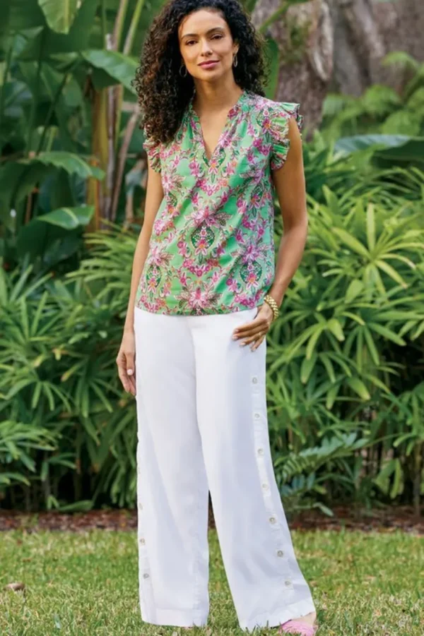 Soft Surroundings Paige Linen Blend Top- Tops