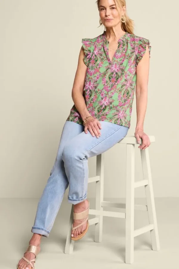 Soft Surroundings Paige Linen Blend Top- Tops