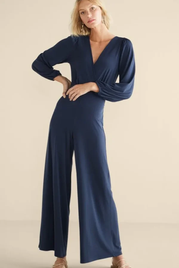 Soft Surroundings Penelope Long Sleeve Jumpsuit- Dresses | Jumpsuits