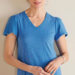 Soft Surroundings Philippa Gauze Sleeve Tee- Tops