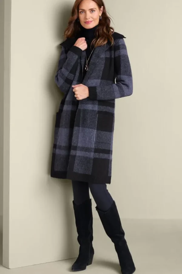 Soft Surroundings Posh Plaid Cardigan- Sweaters & Cardigans