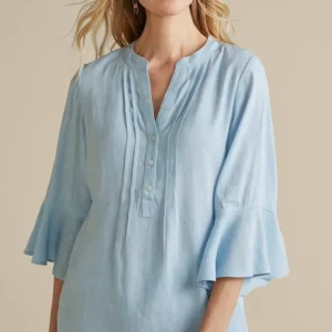 Soft Surroundings Raisa Linen Blend Top- Tops