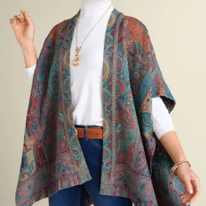 Soft Surroundings Rhea Woven Kimono Wrap- Scarves & Wraps