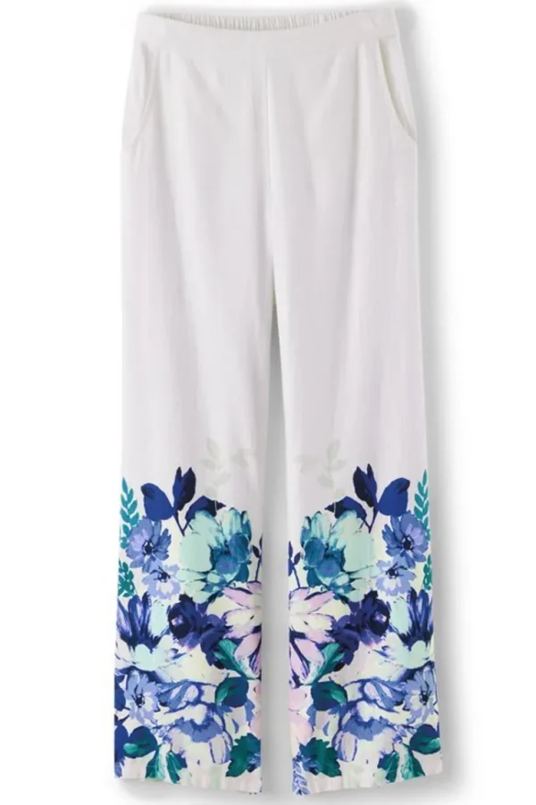 Soft Surroundings Ronna Linen Blend Wide Leg Pants- Pants