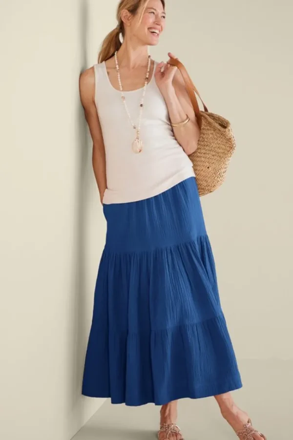 Soft Surroundings Ruari Gauze Maxi Skirt- Skirts