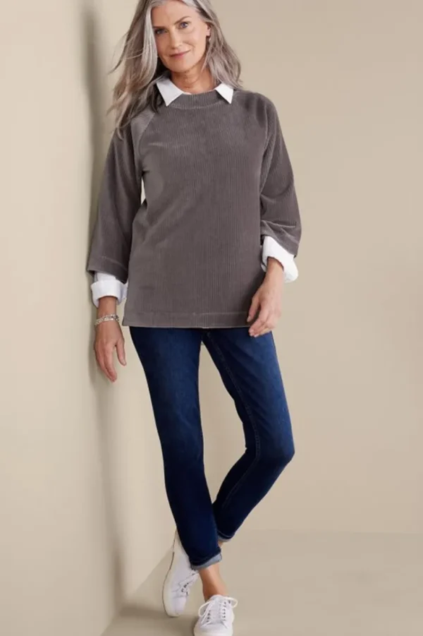 Soft Surroundings Samina Corduroy Pullover- Tops