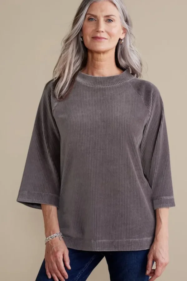 Soft Surroundings Samina Corduroy Pullover- Tops