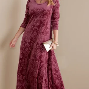 Soft Surroundings Santiago Embossed Velvet Dress- Dresses