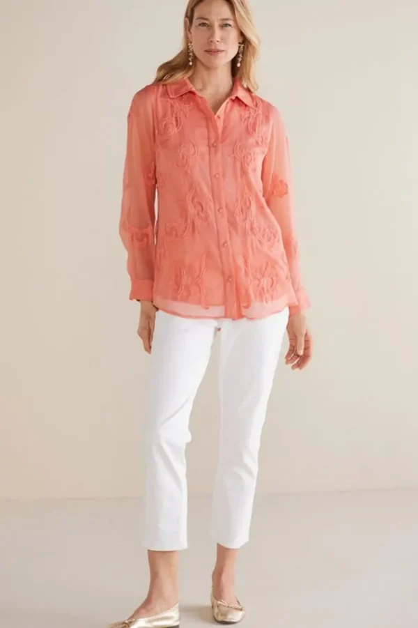 Soft Surroundings Savannah Embellished Tunic- Tops