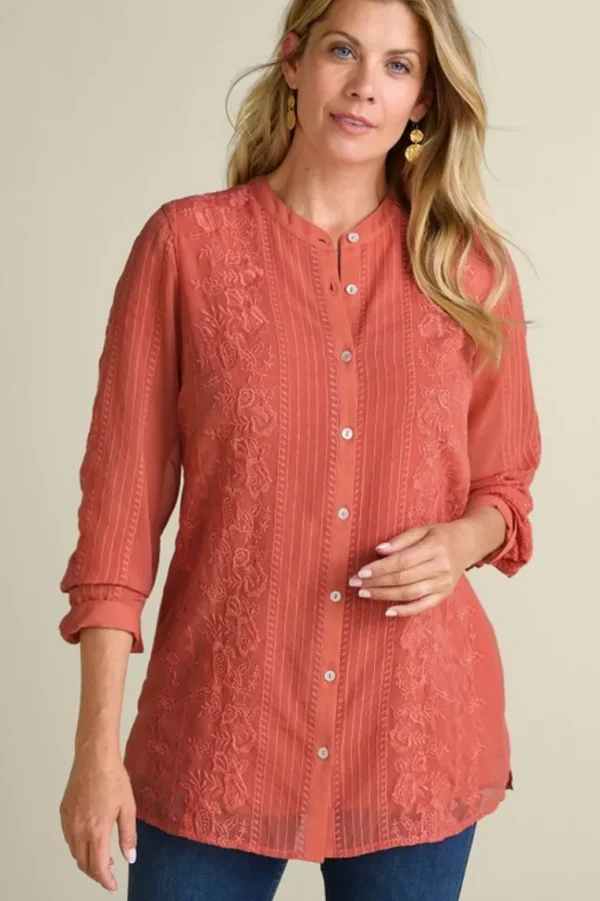 Soft Surroundings Serafine Embroidered Tunic- Tops