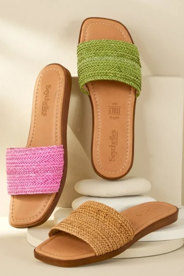 Soft Surroundings Seychelles Palms Perfection Woven Slide- Shoes