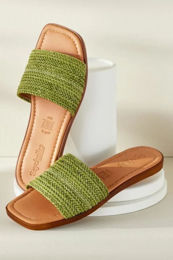 Soft Surroundings Seychelles Palms Perfection Woven Slide- Shoes