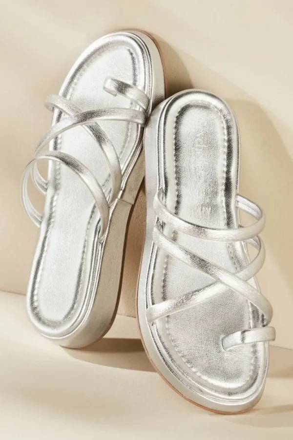 Soft Surroundings Seychelles Rule The World Strappy Slide- Shoes