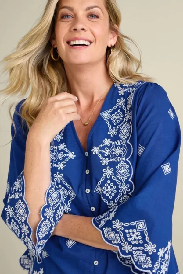 Soft Surroundings Shona Embroidered Top- Tops