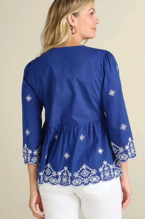 Soft Surroundings Shona Embroidered Top- Tops