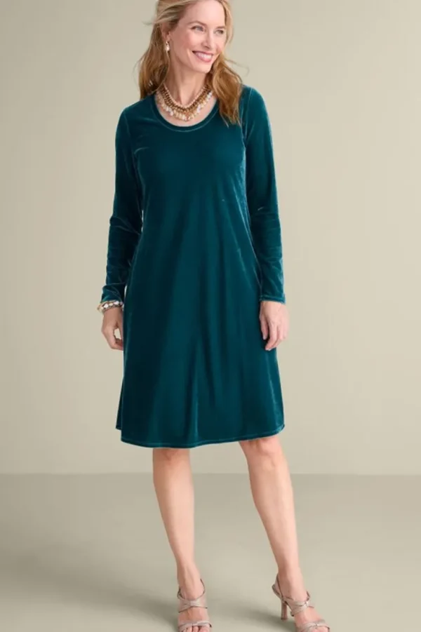 Soft Surroundings Short Santiago Velvet Dress- Dresses