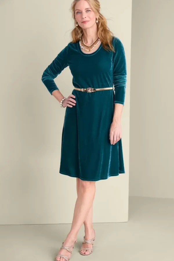 Soft Surroundings Short Santiago Velvet Dress- Dresses