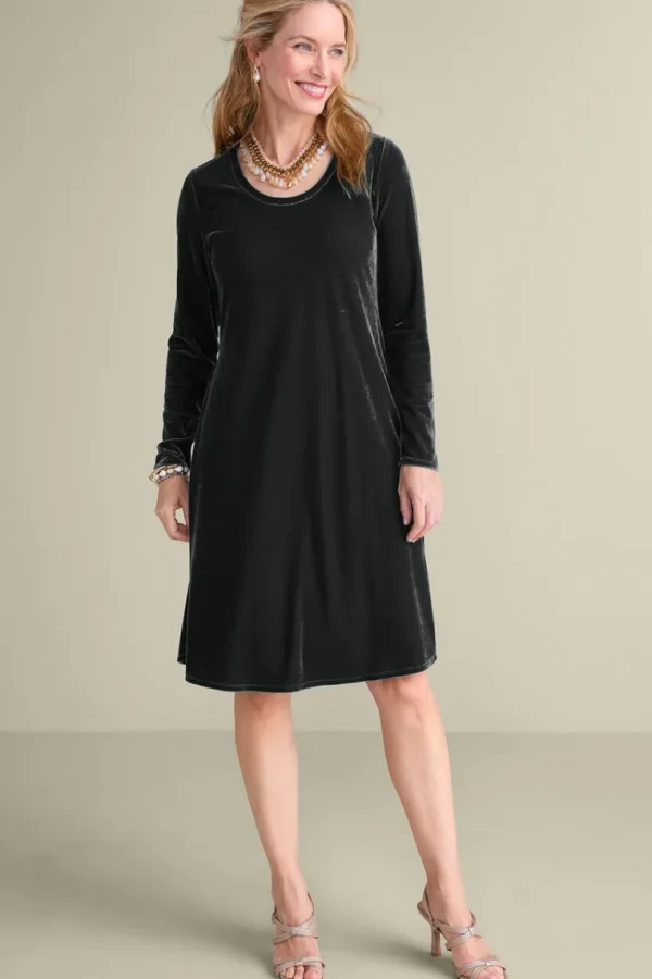 Soft Surroundings Short Santiago Velvet Dress- Dresses