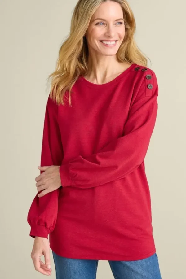 Soft Surroundings Siesta Soft Button Shoulder Tunic- Tops