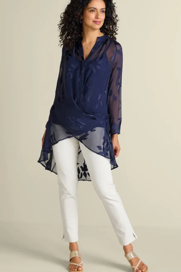 Soft Surroundings Silk Convertible Shirt & Cami- Tops