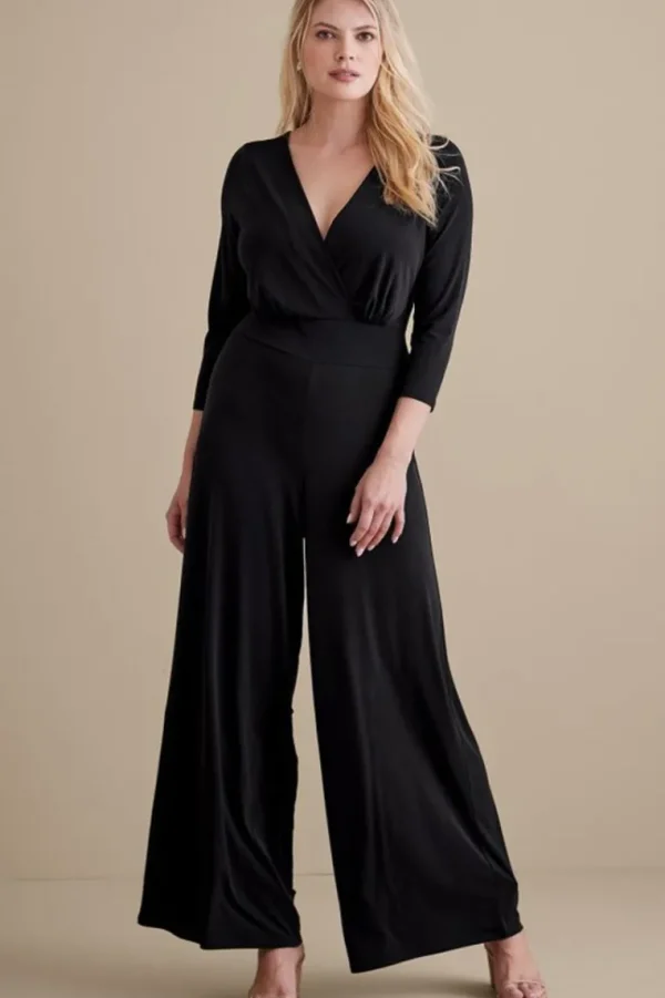 Soft Surroundings 3/4 Sleeve Penelope Jumpsuit- Dresses | Jumpsuits