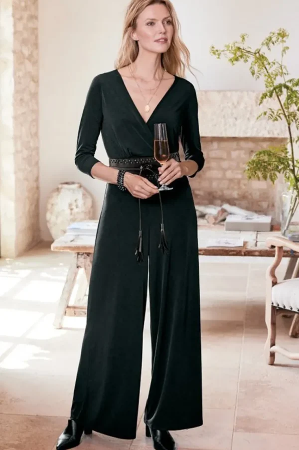 Soft Surroundings 3/4 Sleeve Penelope Jumpsuit- Dresses | Jumpsuits