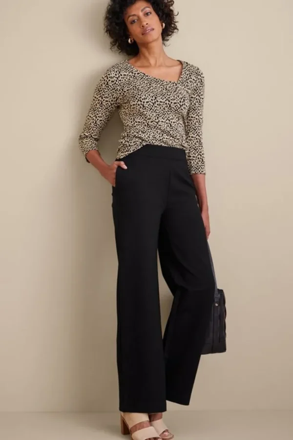 Soft Surroundings Soft Essential Ponte Wide Leg Pants- Pants