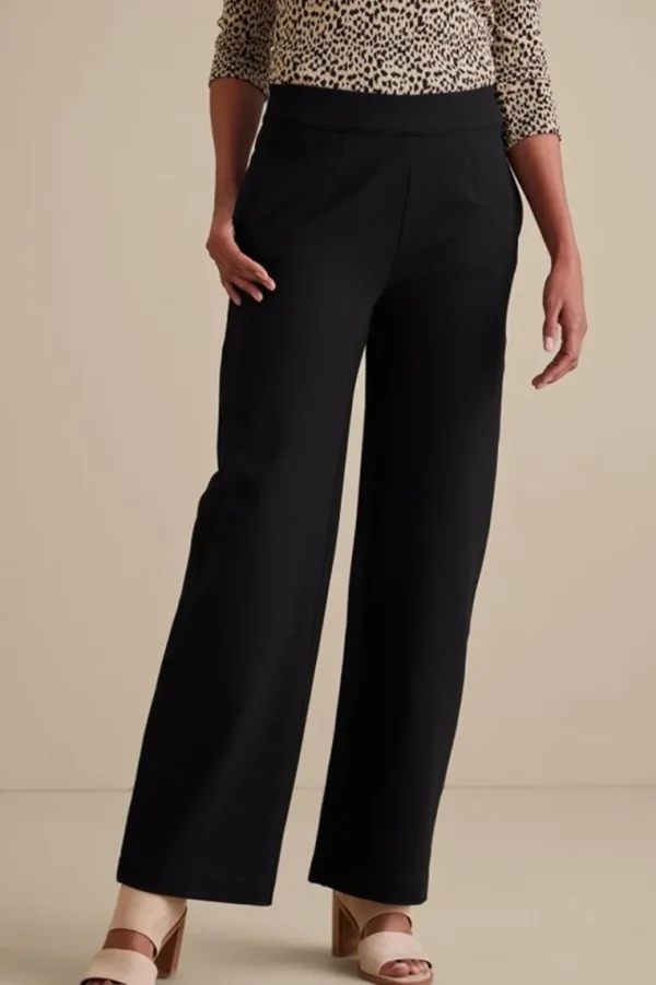 Soft Surroundings Soft Essential Ponte Wide Leg Pants- Pants