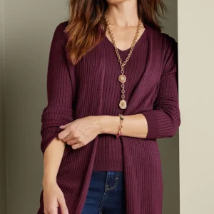 Soft Surroundings Soft Essential Ribbed Long Cardi- Tops | Sweaters & Cardigans