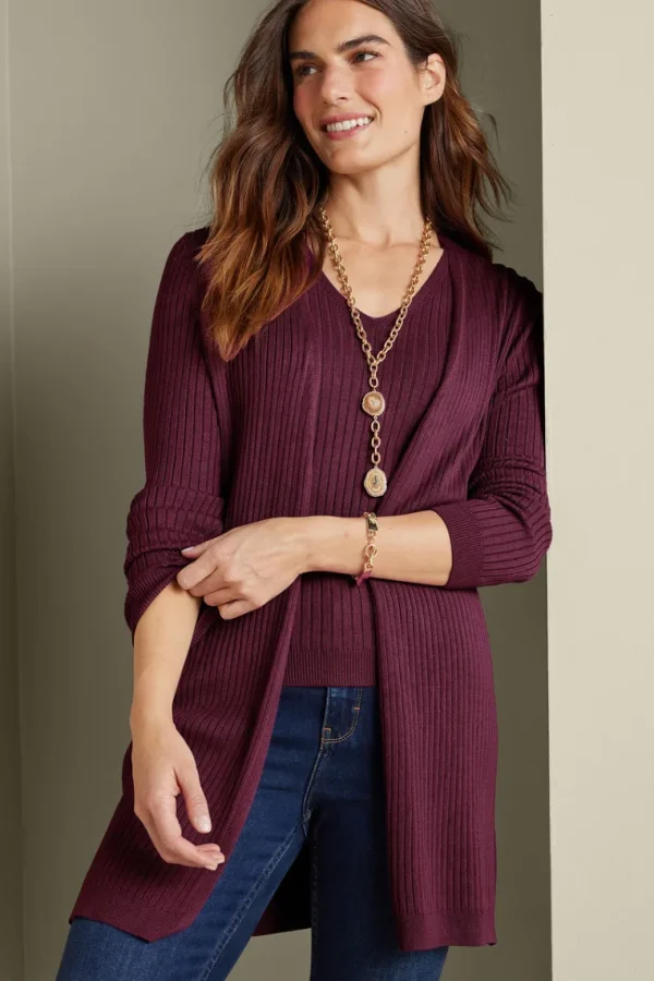 Soft Surroundings Soft Essential Ribbed Long Cardi- Tops | Sweaters & Cardigans