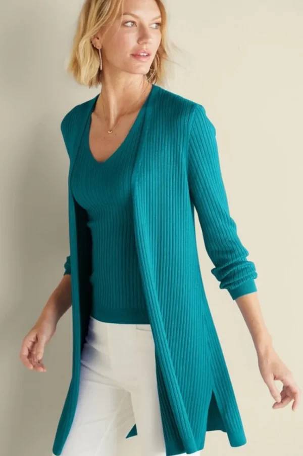 Soft Surroundings Soft Essential Ribbed Long Cardi- Tops | Sweaters & Cardigans