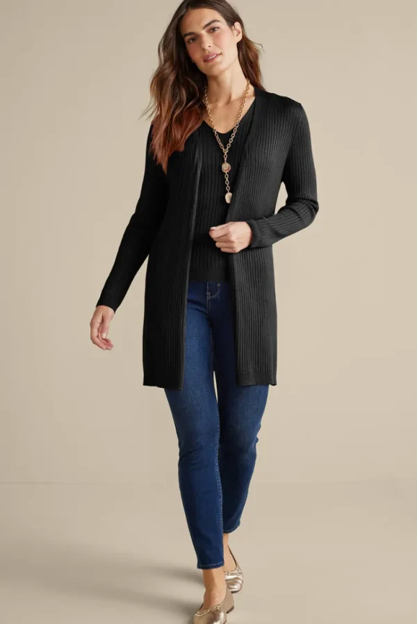 Soft Surroundings Soft Essential Ribbed Long Cardi- Tops | Sweaters & Cardigans