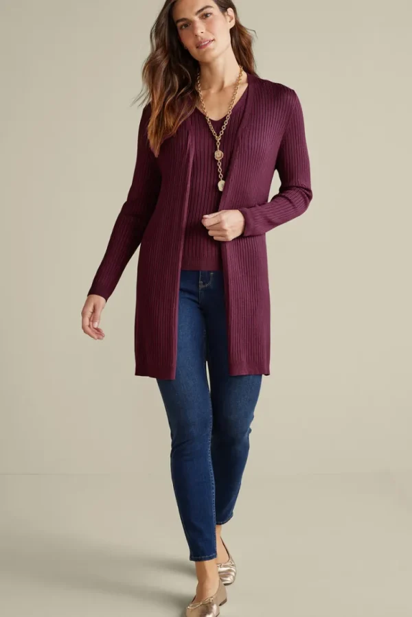 Soft Surroundings Soft Essential Ribbed Long Cardi- Tops | Sweaters & Cardigans