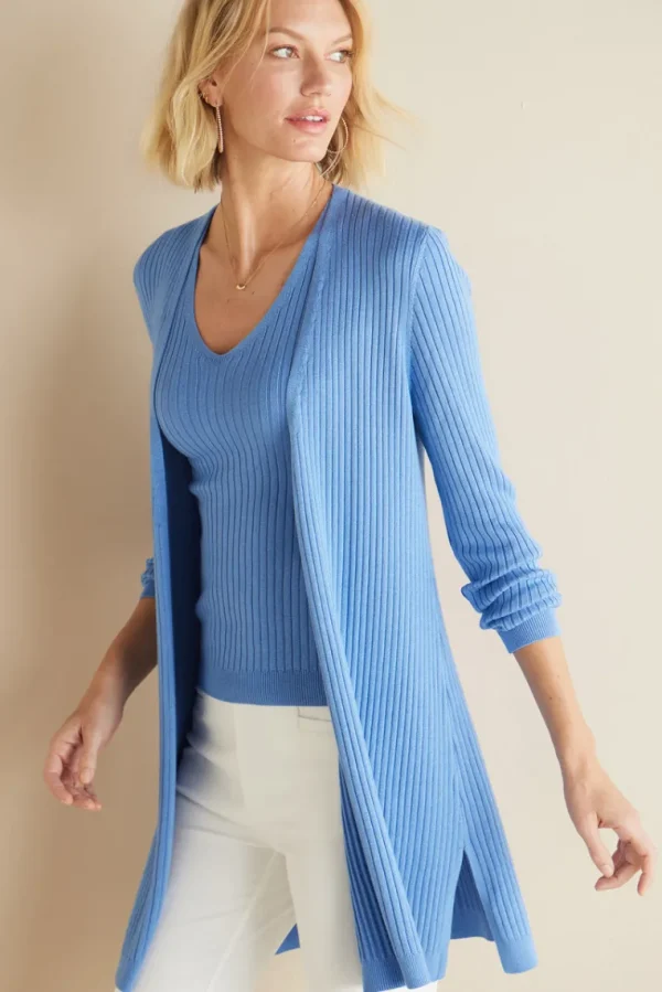 Soft Surroundings Soft Essential Ribbed Long Cardi- Tops | Sweaters & Cardigans