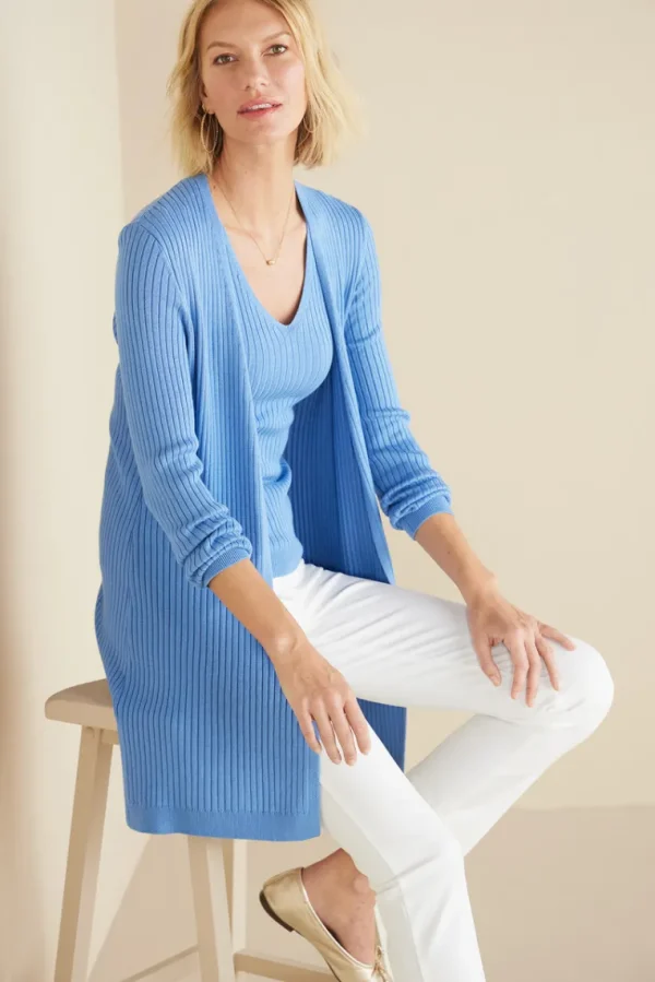 Soft Surroundings Soft Essential Ribbed Long Cardi- Tops | Sweaters & Cardigans